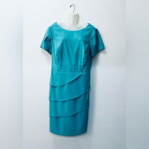 Dress Barn Teal Layered Midi Dress